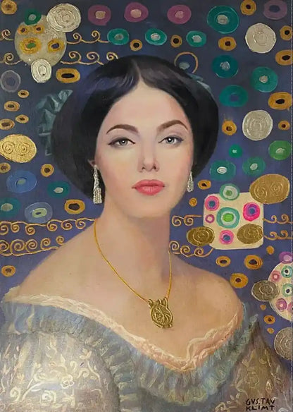 art-portrait-profil-feminin-femme-royale-peinture huile sur toile