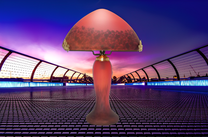 Lampe verre champignon Gallé Tip pate de verre