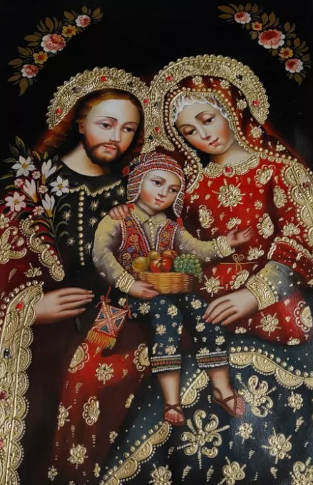Sainte Famille, sainte-Sacrée Famille, Peinture à l'huile originale, Peinte à la main, Peinture Cusco