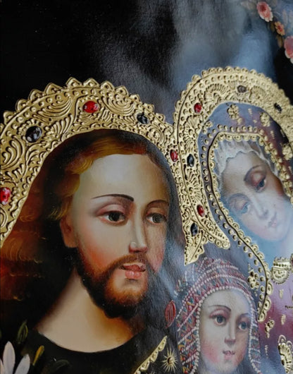 Sainte Famille, sainte-Sacrée Famille, Peinture à l'huile originale, Peinte à la main, Peinture Cusco