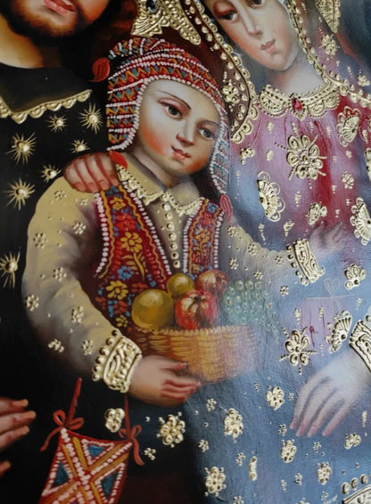 Sainte Famille, sainte-Sacrée Famille, Peinture à l'huile originale, Peinte à la main, Peinture Cusco