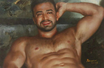 art-portrait-masculin-homme-nu-peinture-originale-huile-toile