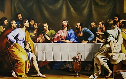 art-decoration-religion-dernier-souper-jesus-christ-apotres-huile-toile-cadre