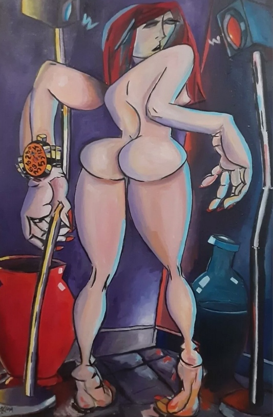 art-moderne-decoration-peinture-huile-toile-erotique-feminin-femme-nue