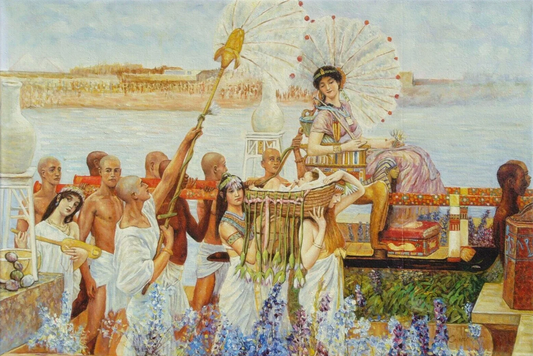 art-decoration-religion-peinture-huile-toile- d'après Sir Lawrence Alma-Tadema La découverte de Moïse
