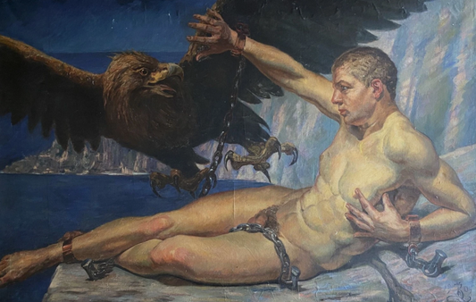 art-decoration-tableau-peinture-huile-toile-Prométhée-mythologie