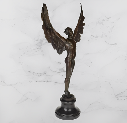 Sculpture en bronze Icare mythologie ange ailes figurine en bronze statue de style antique