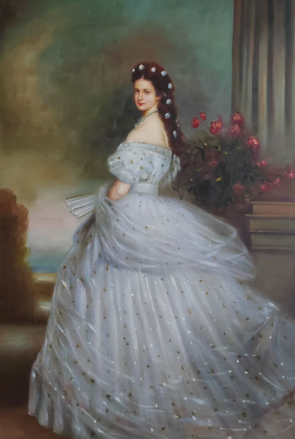 art-decoration-tableau-peinture-huile-toile-portrait-imperatrice-elizabeth-autriche-sissi