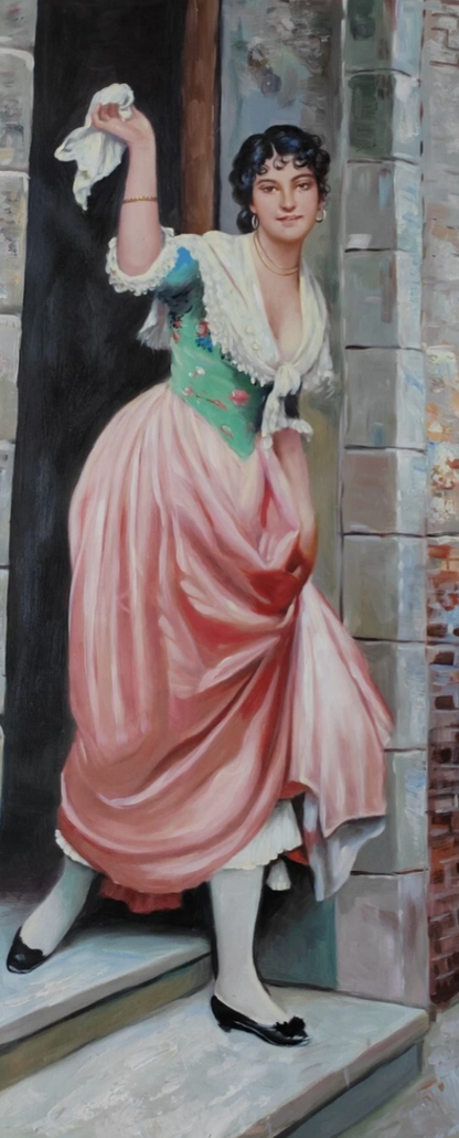 art-decoration-tableau-peinture-huile-toile-portrait-feminin-femme-au revoir