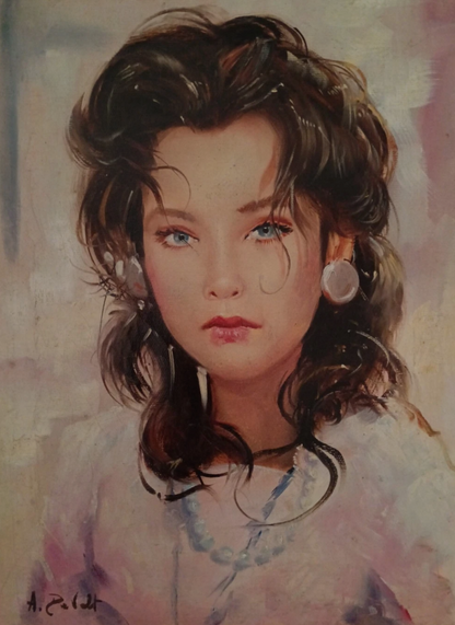 art-decoration-tableau-peinture-huile-toile-portrait-feminin-femme-italienne