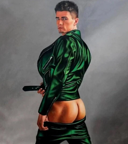 portrait art scène érotique homme nu huile sur toile signée