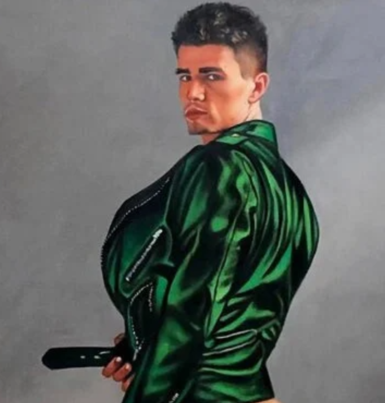 portrait art scène érotique homme nu huile sur toile signée