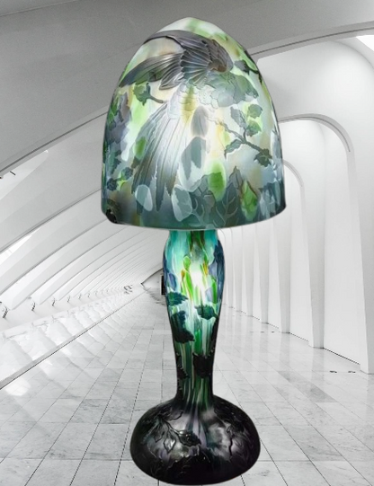 art-objet-decoration-maison-lampe-tip-style-Galle-verre-oiseau