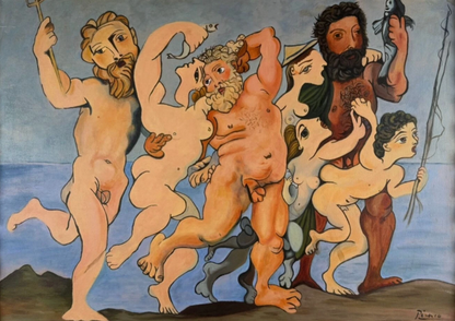 art-decoration-tableau-peinture-huile-toile-scene-personnages-nus-danse