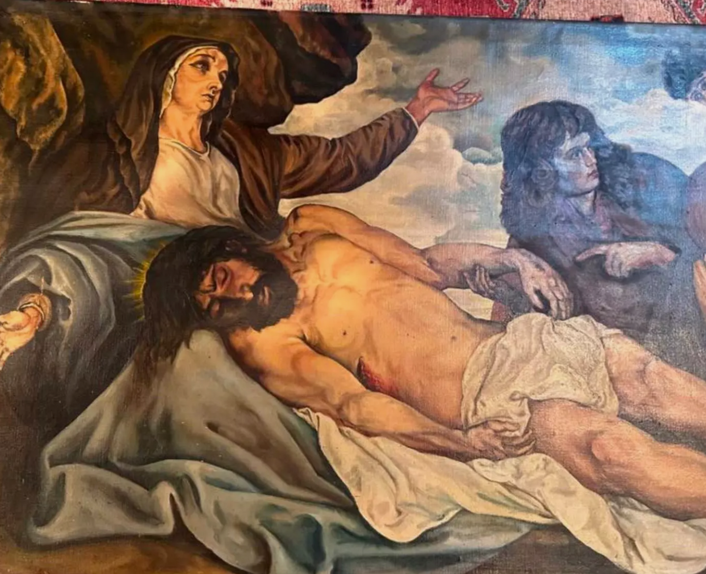 art-decoration-tableau-peinture-huile-toile-scene-religion-christ-mort
