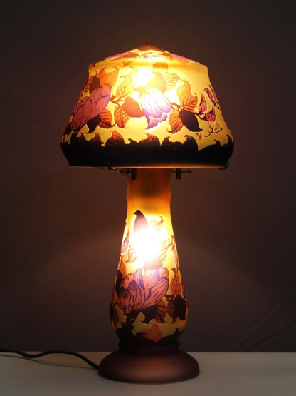 Lampe Champignon en Pâte de Verre TIP Emile Gallé, 1980s