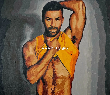 art-decoration-erotique-tableau-peinture-huile-toile-homme-nu-integrale-tbm-tshirt