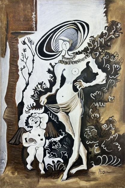 art-decoration-tableau-peinture-huile-toile-abstrait-femme-nue-enfant-pleure