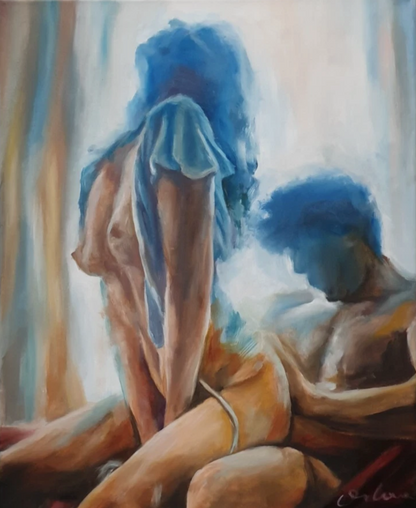 Art érotique femme nue art mural couple nu peinture huile impressionnisme intime