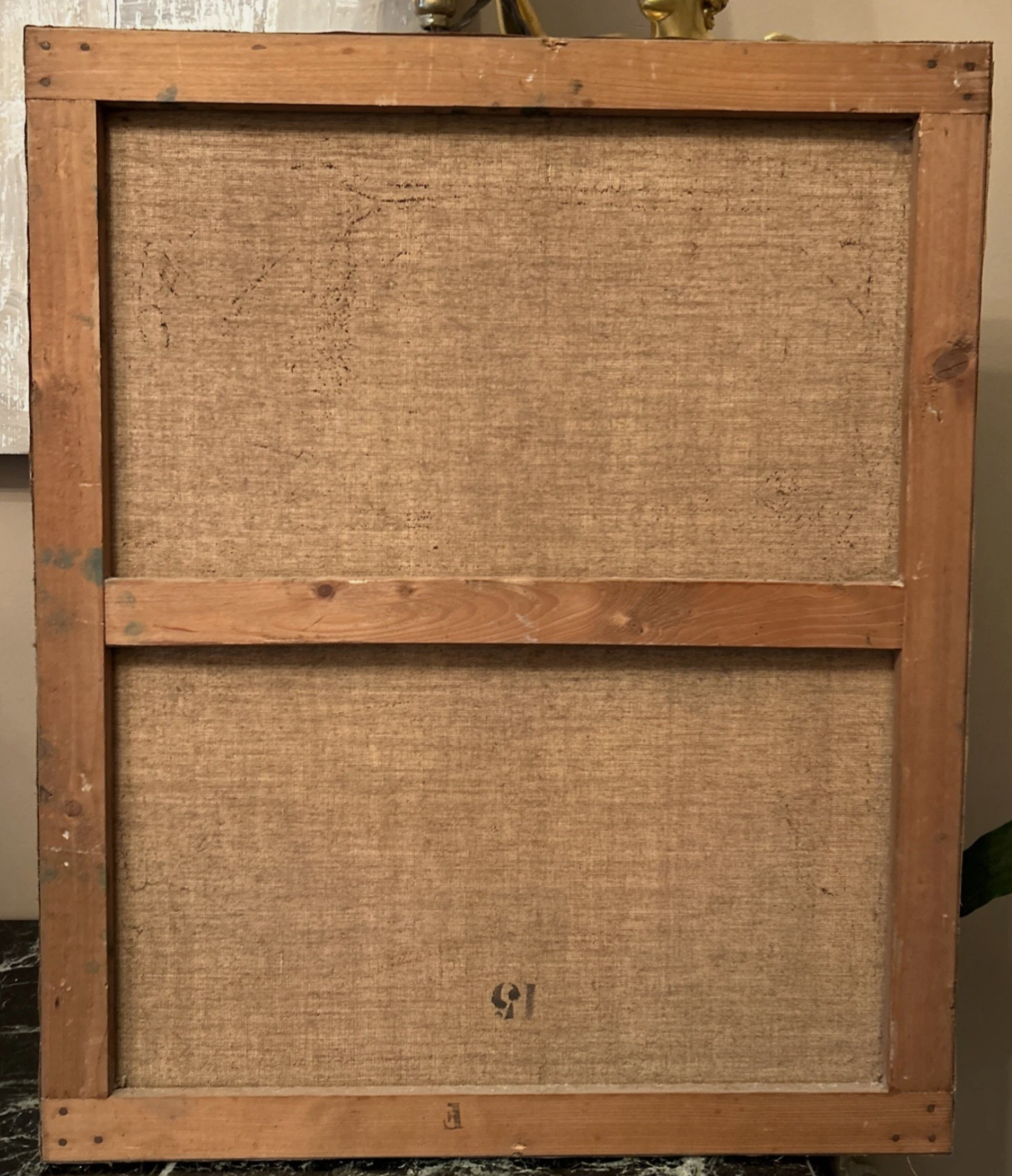 Peinture Ancienne Représentant Une Femme À La Lyre, XIX Eme, Huile Sur Toile