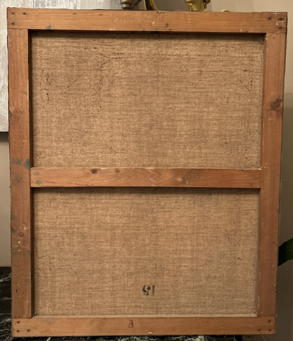 Peinture Ancienne Représentant Une Femme À La Lyre, XIX Eme, Huile Sur Toile