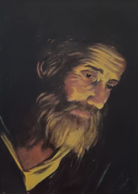 Portrait homme Raffaele Di Dio (Sant'Arpino CE 1950) peinture à l'huile sur toile du 20ème siècle