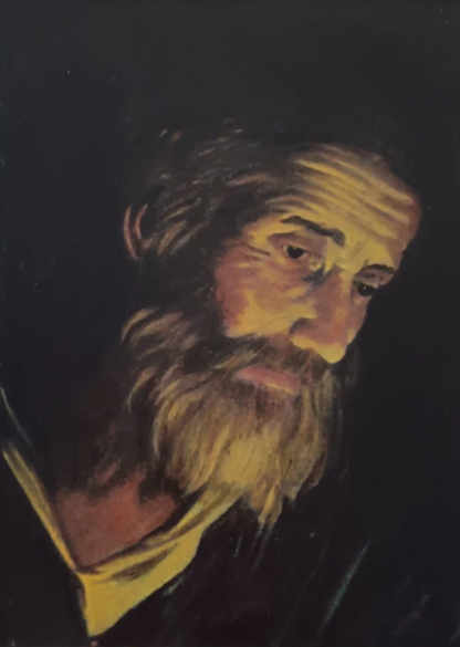 Portrait homme Raffaele Di Dio (Sant'Arpino CE 1950) peinture à l'huile sur toile du 20ème siècle