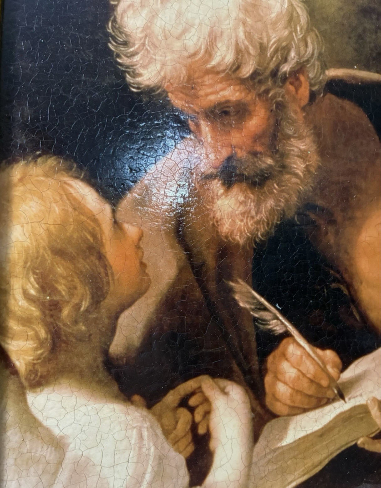 Peinture à l'huile Saint-Matthieu- et-l'Ange- Guido-Reni-Oil -Peinture art ange