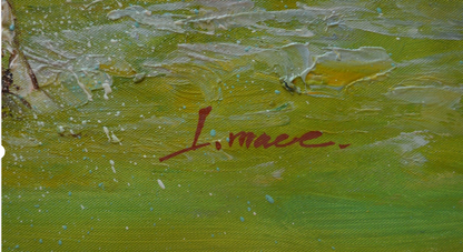 Tableau ancien huile original courses de chevaux derby jockey sur toile impressionniste