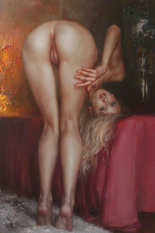 Art tableau femme nue huile sur toile originale peinture sur toile