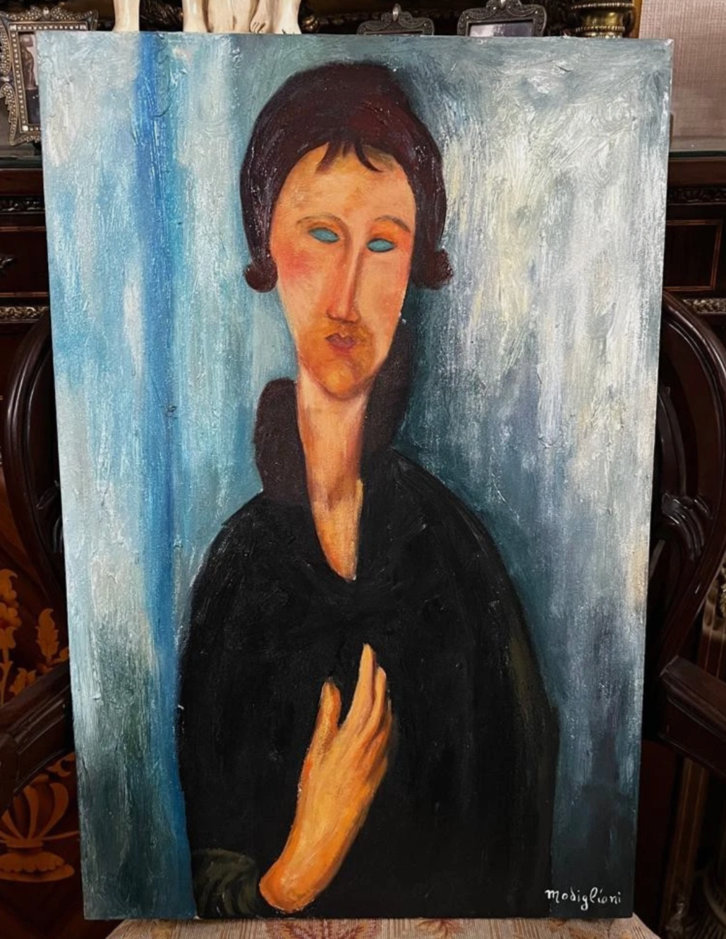 art-moderne-portrait-feminin-femme-lady-peinture-huile-toile