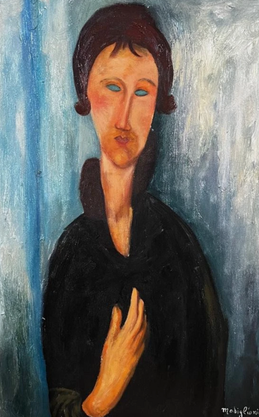 art-moderne-portrait-feminin-femme-lady-peinture-huile-toile