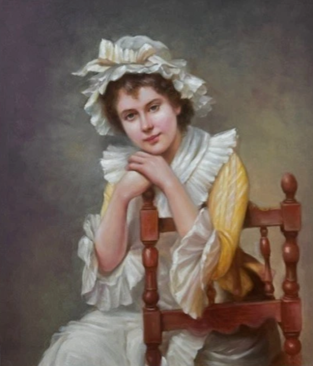 portrait jeune fille tableau peinture huile sur toile