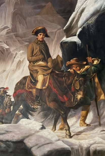 toile peinte à la main "Bonaparte traversant les Alpes" d'après Paul Delaroche