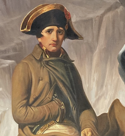 toile peinte à la main "Bonaparte traversant les Alpes" d'après Paul Delaroche
