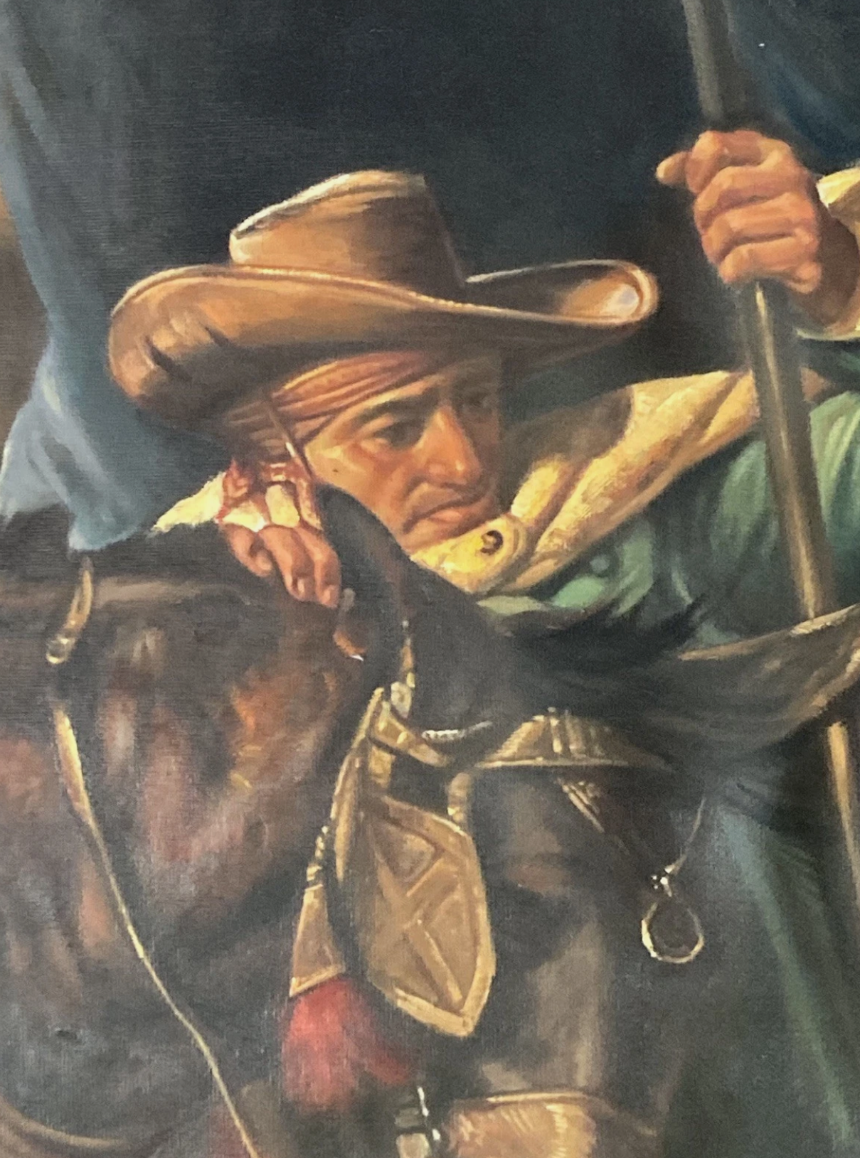 toile peinte à la main "Bonaparte traversant les Alpes" d'après Paul Delaroche