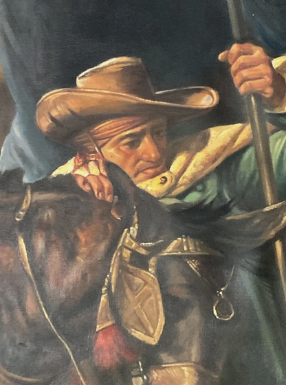 toile peinte à la main "Bonaparte traversant les Alpes" d'après Paul Delaroche