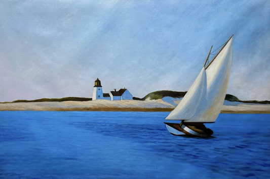 Reproduction peinture à l'huile 100% fait main, La longue jambe d'après Edward Hopper