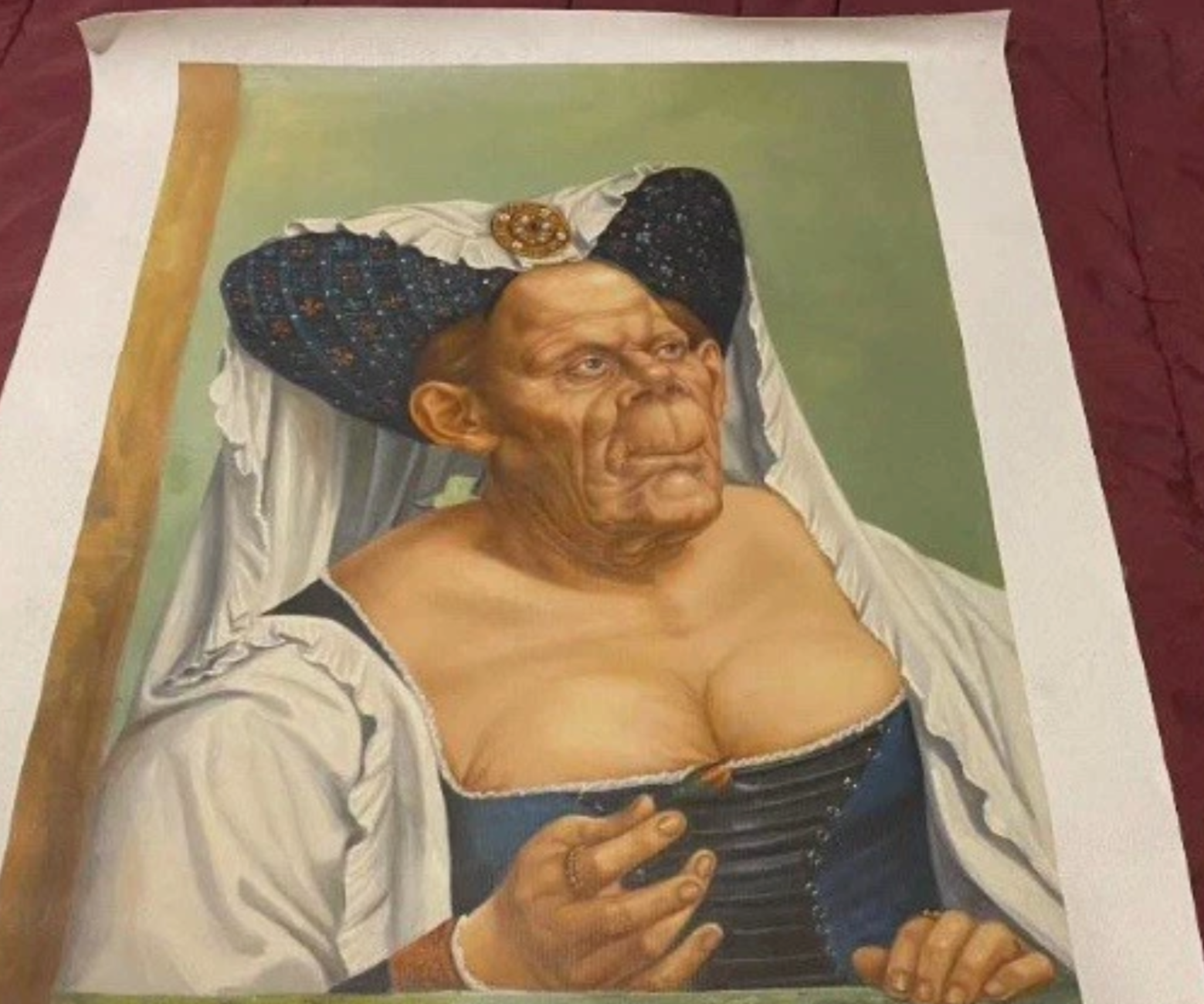 reproduction peinte à la main de "La vilaine duchesse" d'après Quinton Matsys