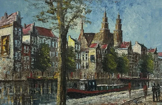 Beau grand tableau original huile de Paris et de la Seine signé - Kikooyou Art Gallery
