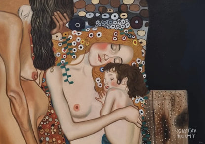 d'après Gustav Klimt - maternité - peinture à l'huile peinte à la main peinture murale art- kikooyou art gallery - Kikooyou Art Gallery