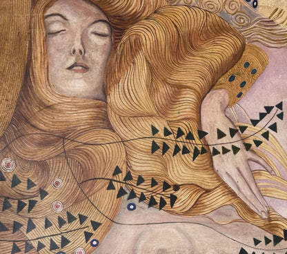 portrait femme blonde à la façon de Klimt tableau peinture huile sur toile signée- kikooyou art gallery - Kikooyou Art Gallery
