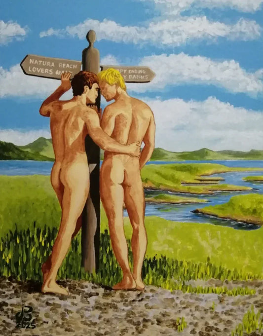 art érotique peinture huile sur toile gay homme nu - In The Moment - Kikooyou Art Gallery - Kikooyou Art Gallery
