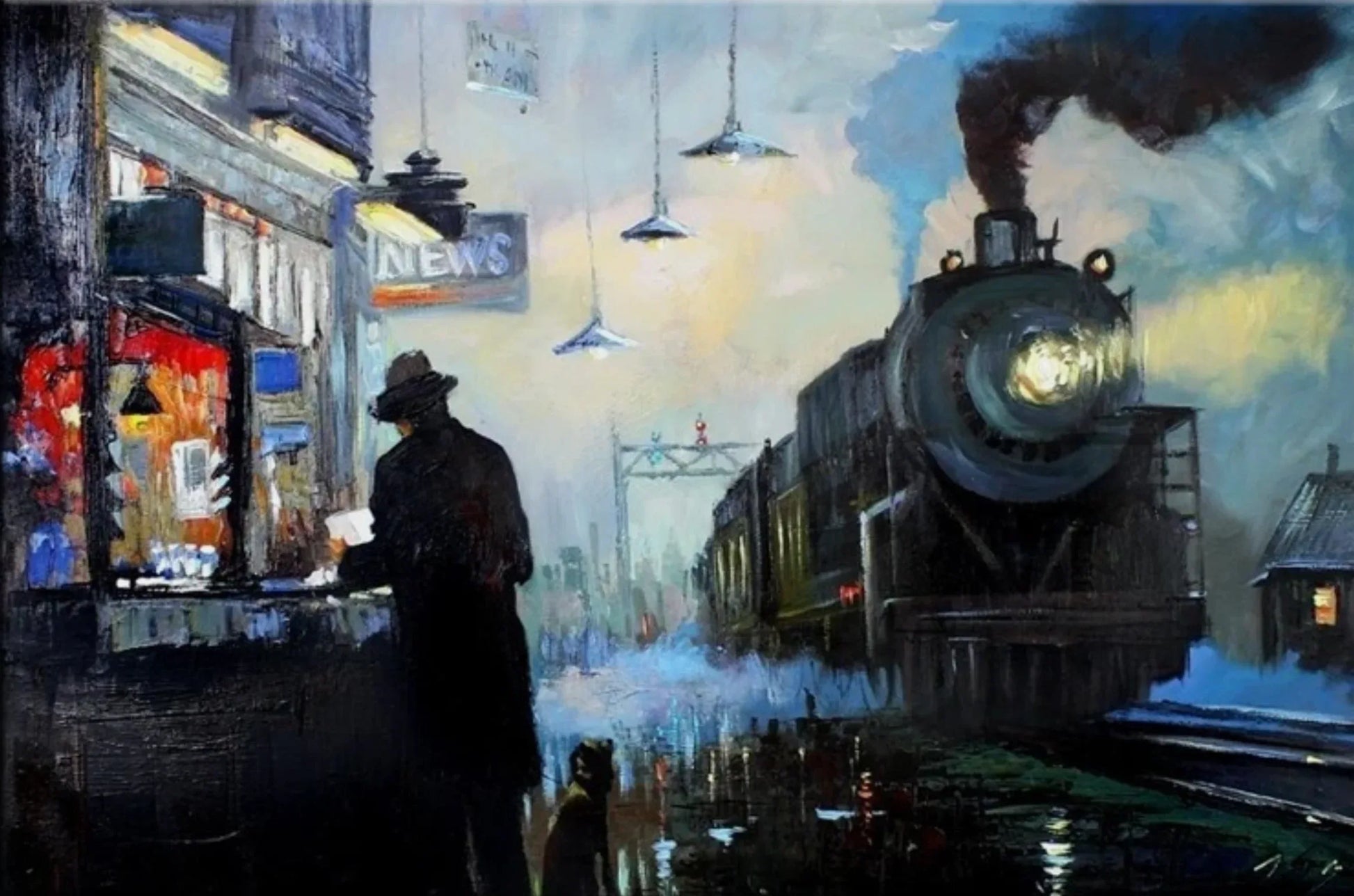 peinte à la main. Toile sur châssis. d'après David Tutwiler « Chemin de fer américain » - Kikooyou Art Gallery - Kikooyou Art Gallery