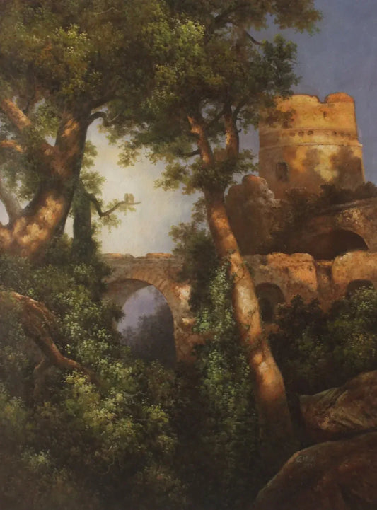 paysage campagne d'après Thomas Moran huile sur toile - Kikooyou Art Gallery - Kikooyou Art Gallery