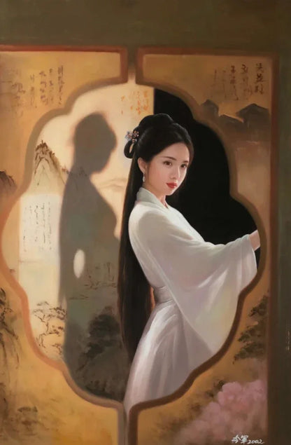 Peinture à l'huile chinoise classique sur toile peinte à la main belle femme par Leng Jun - Kikooyou Art Gallery - Kikooyou Art Gallery