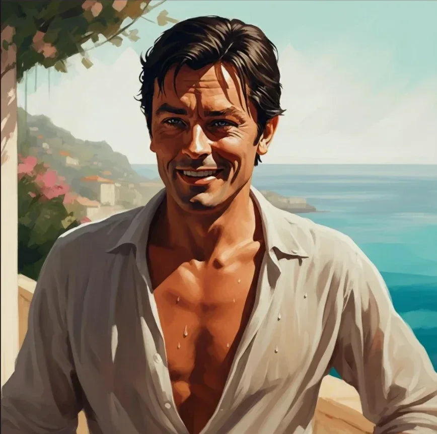 Superbe Tableau portrait Alain Delon par Olivier de Tullaskyp einture originale acrylique sur toile - Kikooyou Art Gallery - Kikooyou Art Gallery