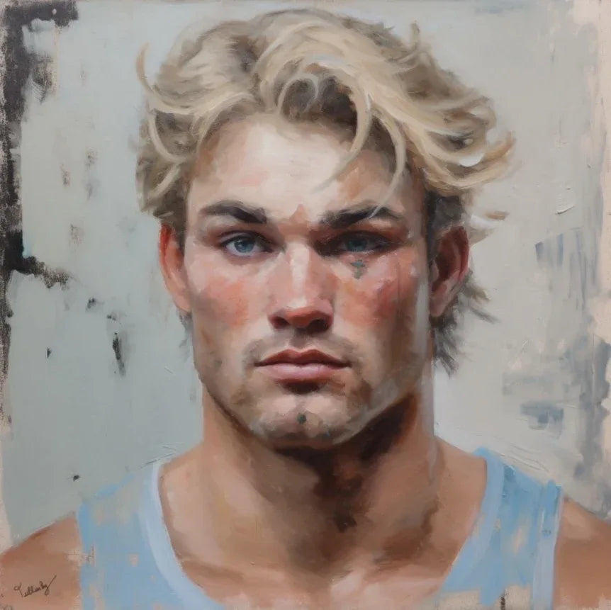 homme sexy blond peinture originale acrylique sur toile - Kikooyou Art Gallery - Kikooyou Art Gallery