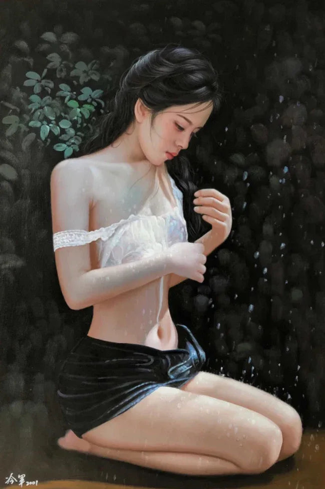 Peinture à l'huile chinoise sur toile peinte à la main belle femme dénudée par Leng Jun Kikooyou Art Gallery - Kikooyou Art Gallery