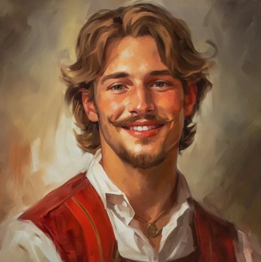 Portrait jeune homme moustaches - sexy Contemporain par Tullasky – Originale- acrylique sur toile - Kikooyou Art Gallery - Kikooyou Art Gallery